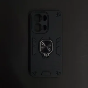 Oppo Reno 13Pro (Black) Back Cover With Ring Stand